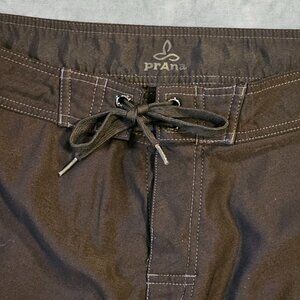 prAna Breathe Men's Size 38 Board Shorts Swim Trunks Black Polyester Spandex